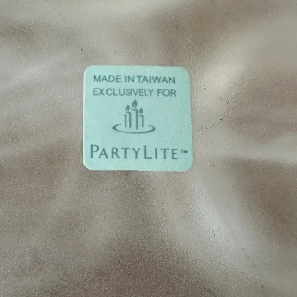 Partylite Vtg 2000 Indulgences Multi Tealight Glass Candle Holder White Swirl